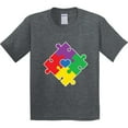 thumbnail image 3 of Inktastic Autism Awareness Month Puzzle Youth T-Shirt, 3 of 5