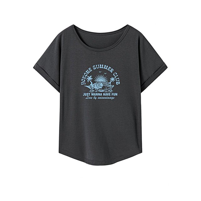 Camiseta para mujer verano femenino elegante simple ligero recuerdo manga corta S
