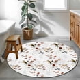 thumbnail image 4 of Area Rug 36in, Fall Leaves Orange Gray Ombre Floor Carpet Living Room Rug, Pastoral Bird Watercolor Non-Slip Welcome Mat Indoor Rugs for Bedroom Dining Room, 4 of 9