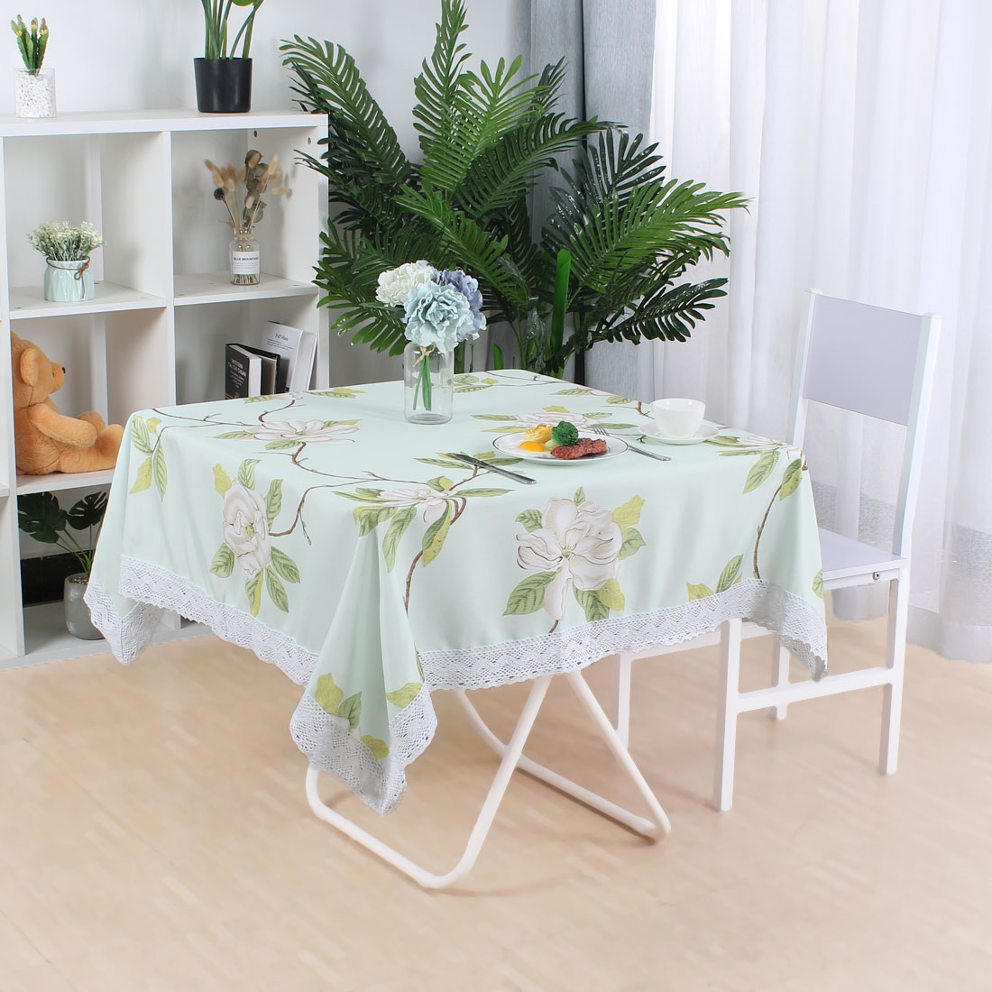 Square Tablecloths Printed Polyester Soft Table Cover Outdoor Tabletop