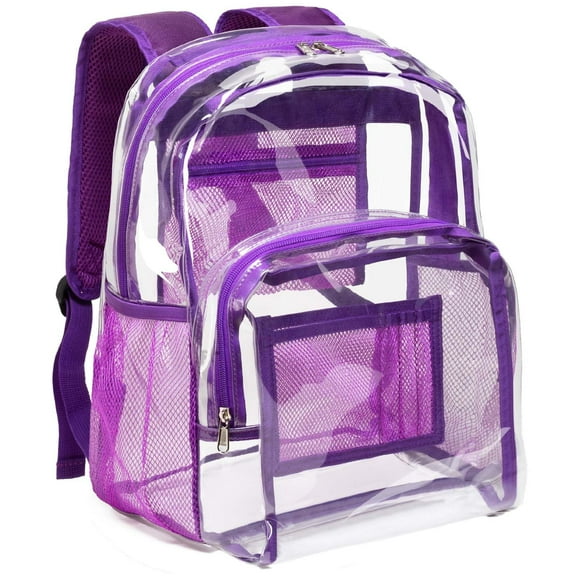 Mochila Vorspack de PVC transparente, resistente, color morado