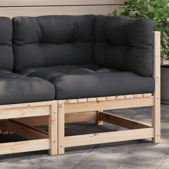 vidaXL Patio Sofa Corner with Cushions Solid Wood Pine
