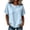 Light Blue, variant on Women Loose Round Neck t-Shirt Fringe Raw Edge Spliced Short Sleeve Blouse Cotton Linen Casual Tops Beige L