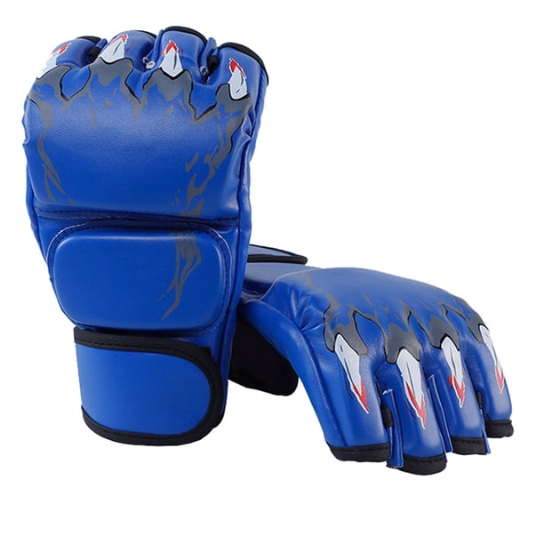 Guantes Para Saco De Boxeo, Guantes De Boxeo Multiusos De Cuero PU Con Medio Dedo, Acolchado De Impacto Reforzado Para Muay Thai