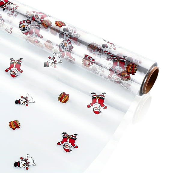 Nomive Christmas Cellophane Wrap Roll 100ftx15.7inch 2.5 Mil Thick Christmas Clear Cellophane Wrap Roll