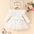 thumbnail image 5 of WOYY Infant Girls Outfits Mesh Dress Ruffles Cardigan Coat Tops Headband Set, Sizes 12-18M, 5 of 5