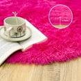 thumbnail image 4 of Socofuz Round Fluffy Rug, Rosy Red 5×5ft Washable Carpet - Plush Shaggy Non-Slip for Girl's Bedroom, Children's Room Nursery Bedroom, 4 of 7