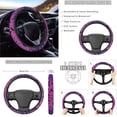 thumbnail image 3 of FOR U DESIGNS Bat Branch Purple Pattern 10 Pcs Car Seat Cover Comfortable Steering Wheel Cover Front Rear Seat Covers Vehicle Garbage Can Air Vent Pouch Coaster Keychain Universal Fit for SUV Truck, 3 of 7