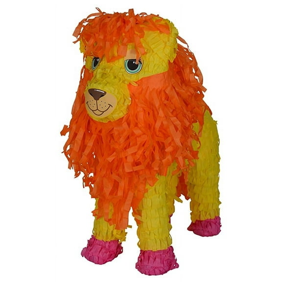 Fluffy Lion Piñata, Yellow, Large, 19.5' Tall