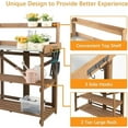 thumbnail image 5 of Gowoodhut Garden Potting Bench with Metal Tabletop,Outdoor Potting Table Workstation Benches with Drawer/Storage Shelf, 5 of 5