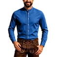 Mifsaly Mens Mandarin Collar Shirt Long Sleeve Button Down Solid Color ...