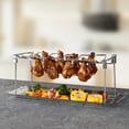 thumbnail image 2 of 2 Pcs 14-Slot Stainless Steel Chicken Wing and Leg Rack for Grilling, Foldable Design, Perfect for Outdoor BBQs and Smokers, High-Temperature Resistant, Easy to Clean, 2 of 5
