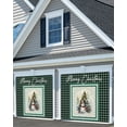 thumbnail image 3 of Christmas Garage Door Banner Cover 6x13 ft, Merry Christmas Xmas Tree Snowman Snowflake Green Buffalo Plaid Christmas Garage Door Decorations Christmas Backdrop Decor for Winter New Year Xmas Party, 3 of 6