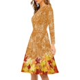 thumbnail image 2 of FKELYI Size 3XL Women Dresses Comfy Fall Farmhouse Women's Wear to Work Dresses Midi Thanksgiving Pumpkins A Line Skater Casual Twirly Dress, 2 of 4