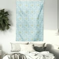 thumbnail image 3 of Rain Tapestry, Rainy Day Themed Cute Clouds and Sun Pattern in Repeating Layout, Wall Hanging for Bedroom Living Room Dorm Decor, 60W X 80L Inches, Yellow Baby Blue and Indigo, by Ambesonne, 3 of 5