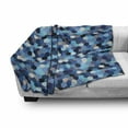 thumbnail image 3 of Abstract Soft Flannel Fleece Blanket, Beecomb Like Rectangular Blurry Geometrical Image in Blue Tones and White Artwork, Cozy Plush for Indoor and Outdoor Use, 50" x 60", Multicolor, by Ambesonne, 3 of 6