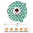 thumbnail image 6 of 15 Inch Round Placemats Set of 4, Teal Green Floral Non Slip Heat Insulation PP Table Mats, Spring Flowers Modern Abstract Art Farmhouse Washable Place Mats for Kitchen Dining Party Table Decor, 6 of 7