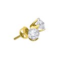 thumbnail image 1 of 14kt Yellow Gold Unisex Round Diamond Solitaire Stud Earrings 3/8 Cttw, 1 of 1