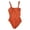 Orange, variant on Ladies Asymmetrical with Removable Shoulder Strap One Piece Swimsuit (Orange, XL)