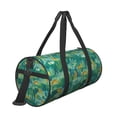 thumbnail image 3 of Xecao Jungle Leopard print Round Travel Duffel Bag is a foldable gym bag with an inner pocket, perfect for travel sports, 3 of 8