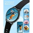 thumbnail image 2 of Black-Connected Watch Men Round Smartwatch Heart Rate Monitor Sport Watch Pedometer Waterproof IP68 Sleep Tracking Smartwatch Bluetooth SMS and Call Notification for Android iOS, 2 of 5