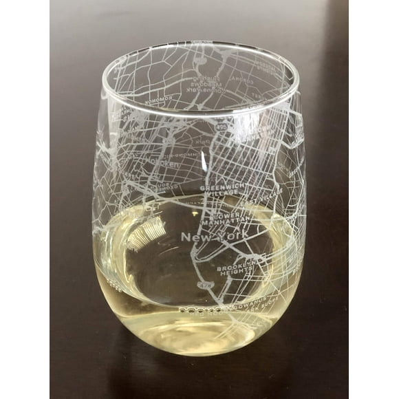 Or Something Stemless 17oz Wine Glass Urban City Map New York