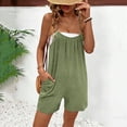 thumbnail image 5 of Kaemgyyd Romper for Women Casual Sleeveless Spaghetti Straps Rompers Fashion Lightweight Wide Leg Shorts Jumpsuit with Pockets, 5 of 6