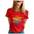 thumbnail image 4 of TINZ T-Shirt à Col Rond Imprimé Lettre Manches Courtes Col Rond T-Shirts pour Femmes Pack Ample Décontracté T-Shirt Cheer Manches Longues Pack T-Shirt Spandex T-Shirts pour Femmes, 4 of 5