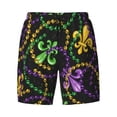 thumbnail image 4 of Lsque Mens Swim Trunks Mardi Gras6 Pattern - Bathing Suit Compression Liner - Beach Swim Shorts Swimwear - (S-3XL) - Stretch Quick Dry -Medium, 4 of 9