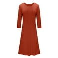 thumbnail image 6 of Njoeus Women's Casual Plain Long Sleeve T-Shirt Dress Crewneck Comfy Loose Flowy Dresses S-3XL, 6 of 9
