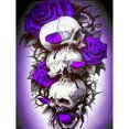 thumbnail image 1 of Kits de pintura de diamante DIY de calavera de rosa púrpura, taladro cuadrado completo, decoración de pared para el hogar Tmvgtek Oficina Multiescena Multifunción, 1 of 8