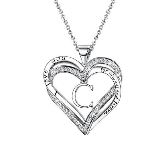 YATLTE Heart Necklaces for Women, S925 Sterling Silver Initial Necklace, Gifts for wife Anniversary Mothers Day Valentines Birthday Gifts for Women Mom Wife Girlfriend