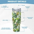 thumbnail image 5 of Sikiie Green Tropical Insulated Stainless Water Bottle Lid Travel Mug Cup Insulated Tumblers Cup 40oz Ice Bully With Handle, 5 of 8