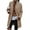 Camel, variant on LANGWYQU Fall Winter Femlae Long Sleeved Turn-Down Collar Casual Button Trenchcoat Jacket