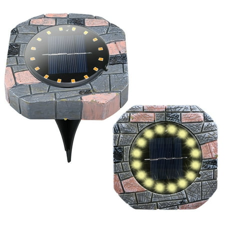 

Wiueurtly 16LED Solar Lights Underground Buried Garden Lawn Deck Roadway Outdoor Wall Lamp