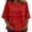 04# Red, variant on Chiffon Button down Shirts for Women Loose Fit Layered Blouse Three-Layer Ruffled Dolman Sleeves Boho Flowy Top S-3XL