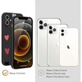thumbnail image 3 of Compatible with iPhone 12 Case for Women Girls, Cute Matte Love Hearts Pattern, Premium Soft Liquid Silicone Back Cover with Camera Protection, Shockproof Phone Case for iPhone 12 - Black, 3 of 16