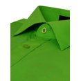 thumbnail image 4 of Men's Slim Fit Button Up Long Sleeve Solid Dress Shirt - Green - L (16-16.5) 32/33 sleeve, 4 of 5