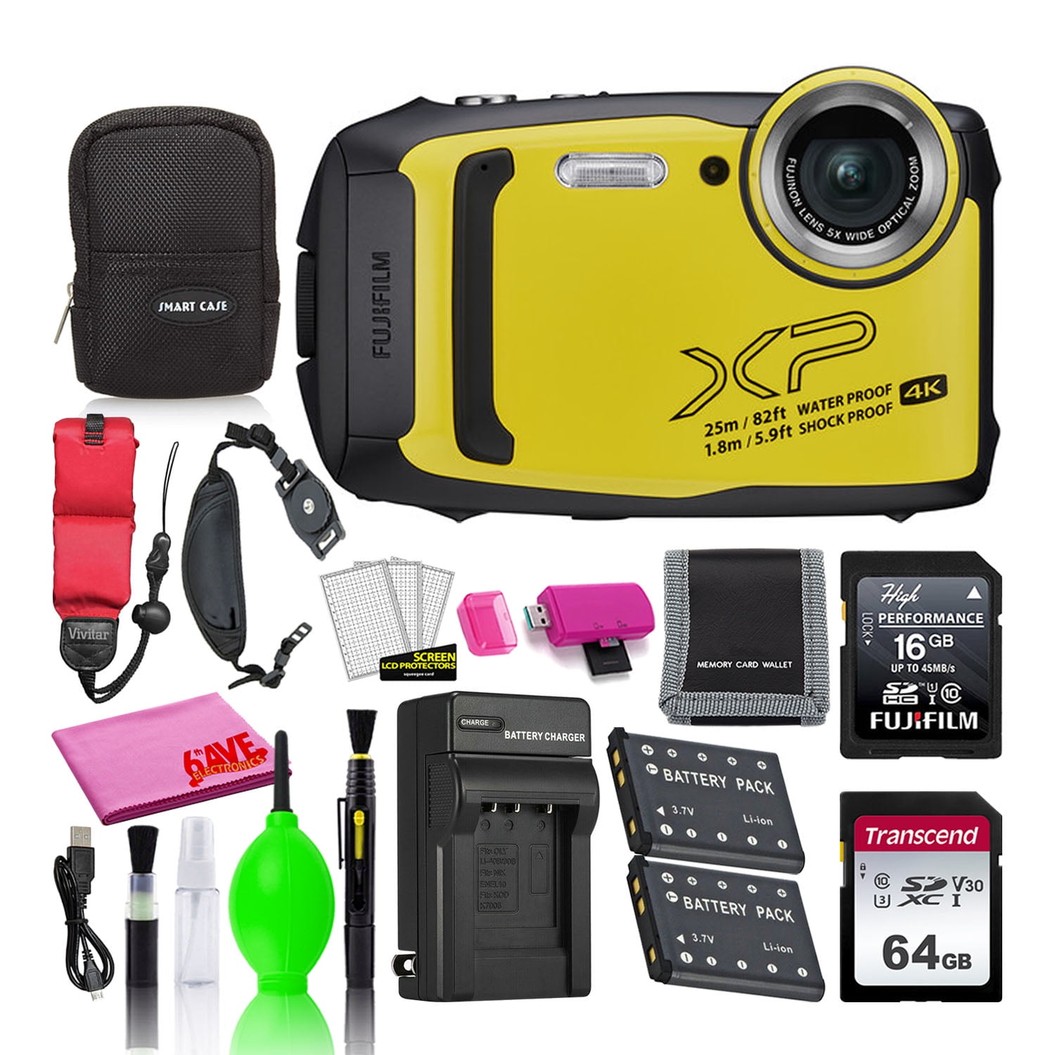 Fujifilm FinePix XP140 Waterproof Digital Camera Bundle