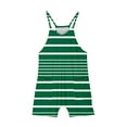 thumbnail image 5 of JTSRKL Girls Jumpsuits Casual Striped Print Sleeveless Spaghetti Strappy Overalls Rompers Loose Fit Cute Kids Summer Shorts Jumpsuit with Big Pockets Green 11-12 Years, 5 of 7
