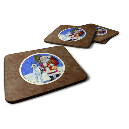 

Carolines Treasures 7083FC Harlequin Great Dane with Santa Claus Foam Coaster Set of 4 3 1/2 x 3 1/2 multicolor