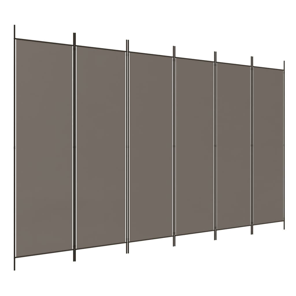 vidaXL 6-Panel Room Divider Brown 118.1"x78.7" Fabric