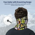 thumbnail image 4 of Neck Gaiter Face Cover Scarf, colorful Stamp Pattern Soft Face Sun Mask Cover Scarf Headband Cooling Sweat Absorbing Bandanas Hiking Cycling Running, 4 of 7