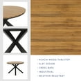 thumbnail image 4 of Mellie Outdoor Acacia Wood Circular Dining Table, Teak and Black, 4 of 10