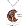 thumbnail image 5 of Collar con colgante de cristal natural con forma de luna y árbol de la vida, colgante de Reiki de piedra natural de cuarzo rosa, 5 of 5