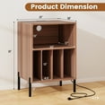thumbnail image 4 of Giantex Record Player Stand, Turntable Side Table Nightstand w/Charging Station & Vinyl Record, Storage Cabinet, Walnut, 4 of 10