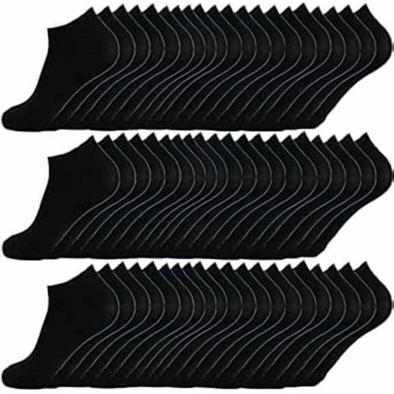 30 Pairs Mens Ankle Socks Low Cut Breathable Casual Sports Thin Athletic Short Bulk Black Size 9 To 11