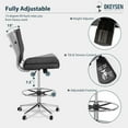 thumbnail image 5 of Okeysen Tall Drafting Desk Chair, Urban Adult Leather Armless Office Chair, Adjustable Foot Ring, Black (Set of 1), 5 of 8