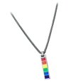 thumbnail image 1 of Collar con colgante de arcoíris unisex, lesbiana, LGBT, cadena, joyería de boda, regalo nuevo Color acero, 1 of 9