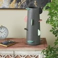 thumbnail image 2 of DecMode 16" Textured Black Ceramic Vase with Multicolor Half-Moon Accents, 2 of 9